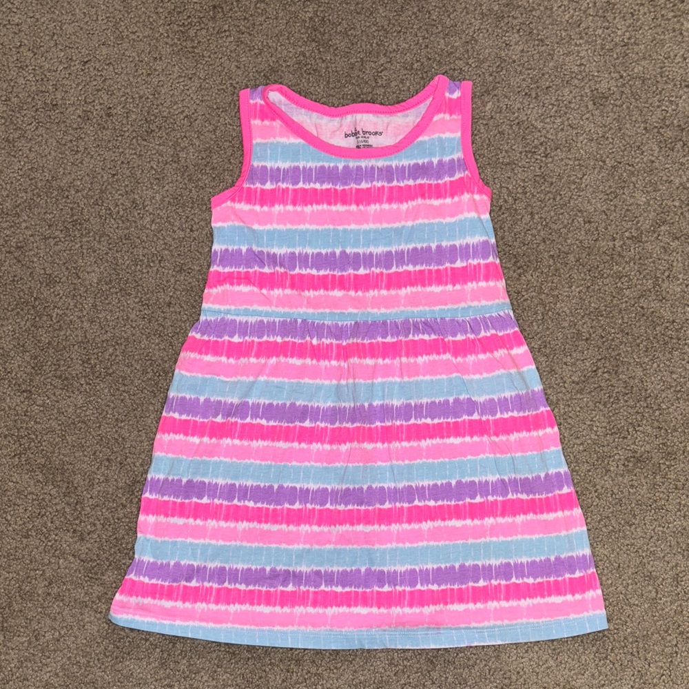 Bobbi Brooks Girl’s Colorful Striped Summer Dress, Size 6/6x